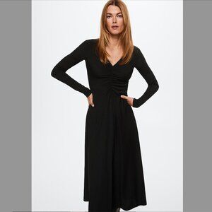 Mango Ruched Detail Dress NWT